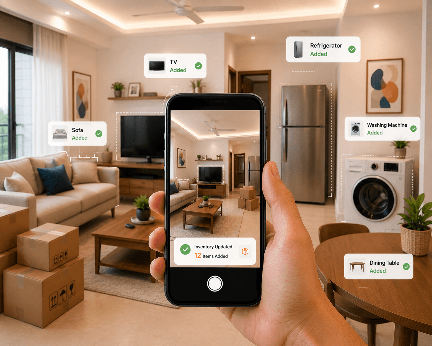 AI-generated moving inventory from a room photo