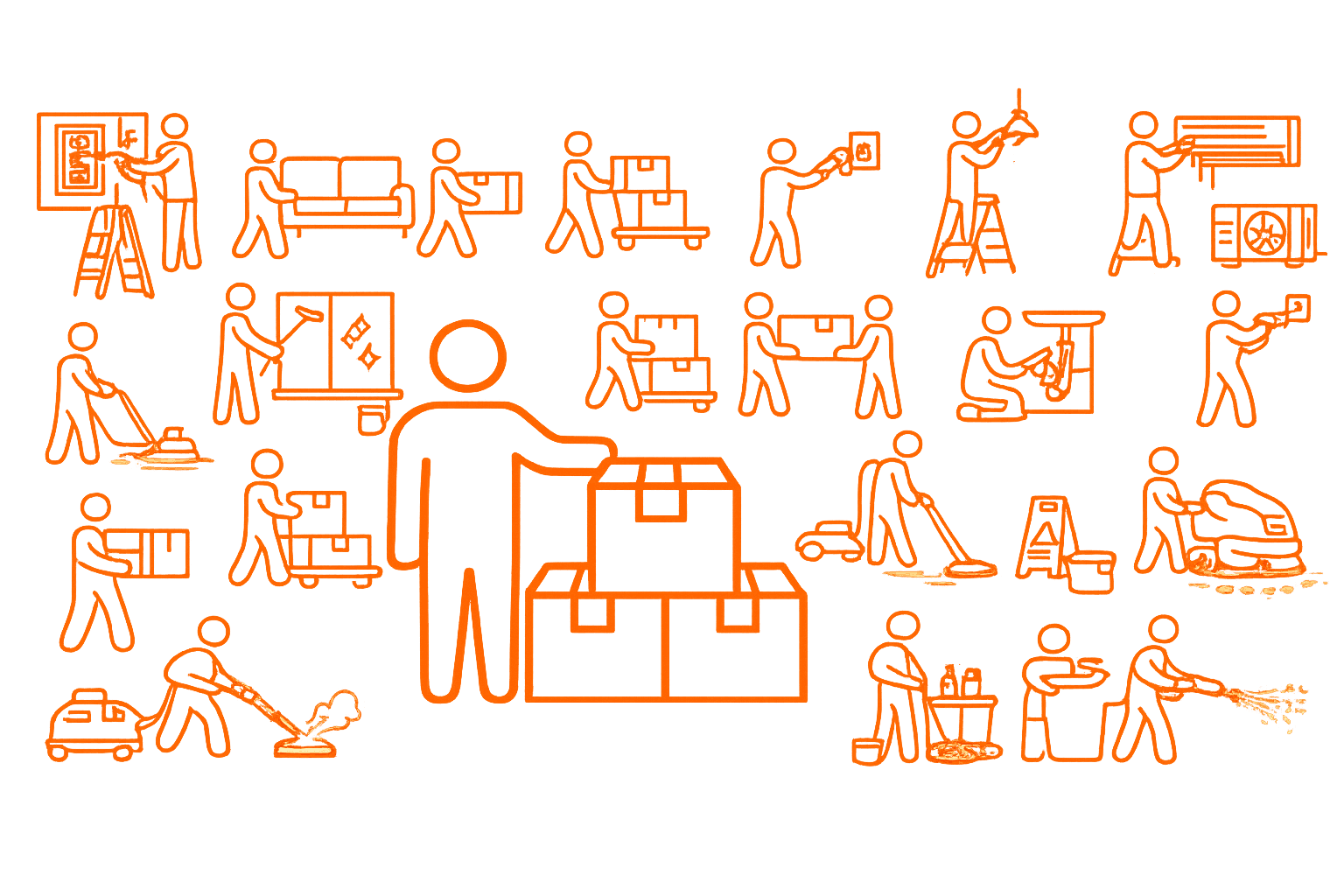 Every home service Taskkar provides — moving, cleaning, and electrical